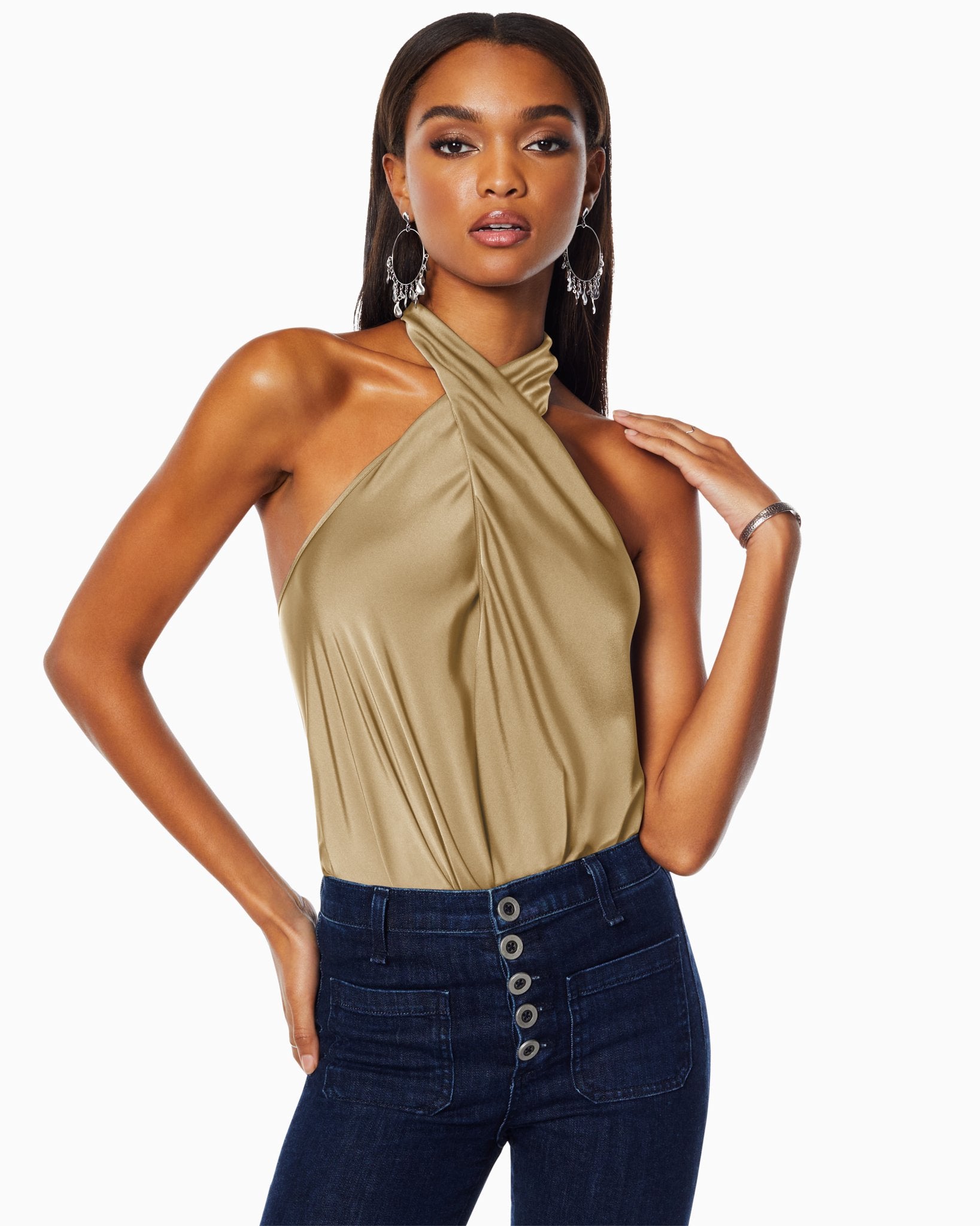 Harriet Halter Tank Top in safari | Ramy Brook